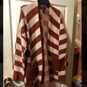 Fall oversized wool stripped cardigan